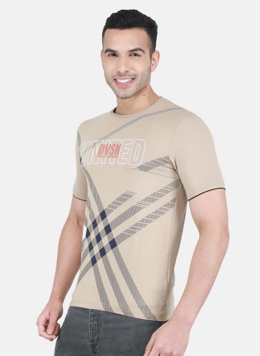 Men Beige Printed T-Shirt