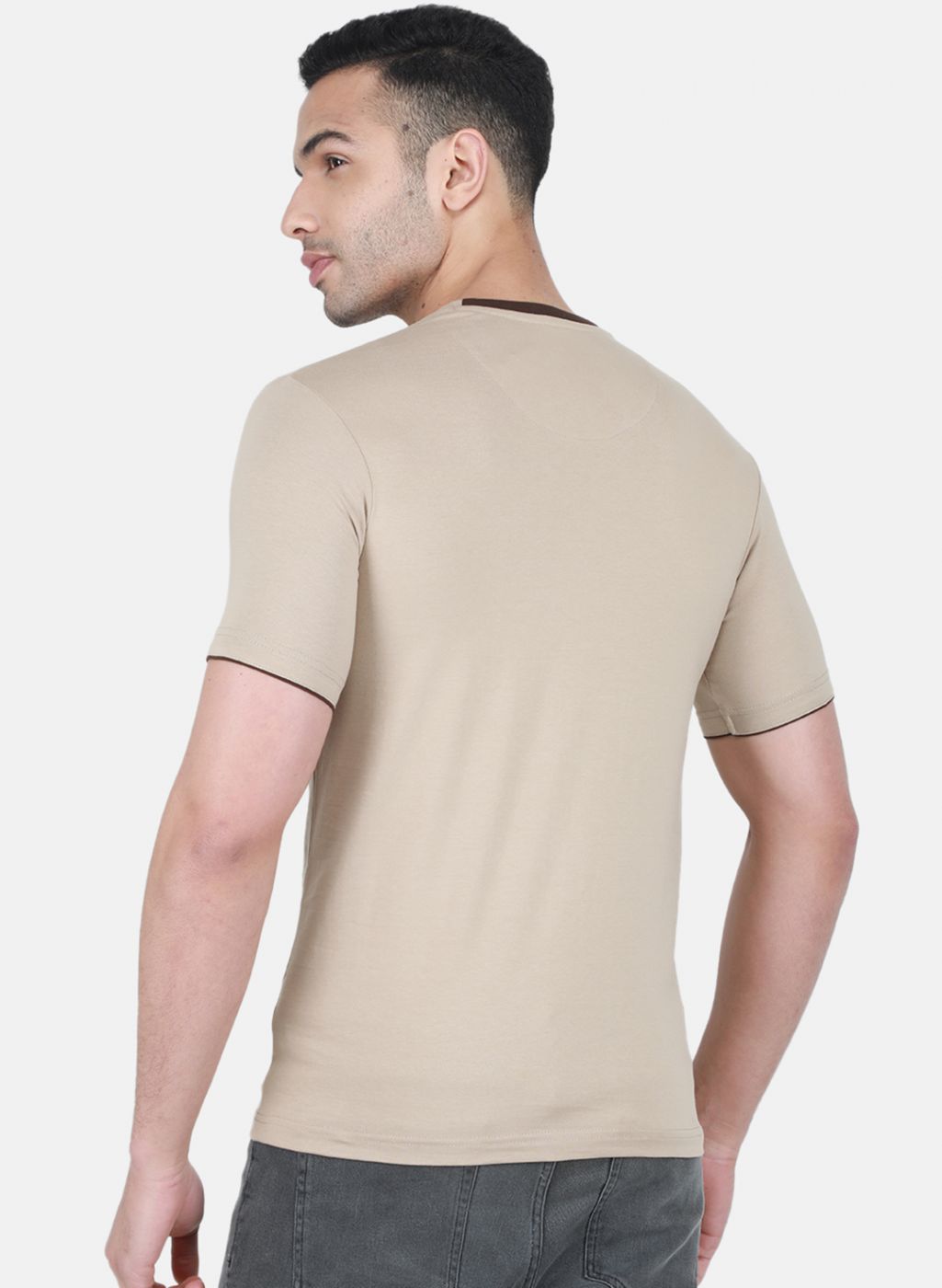 Men Beige Printed T-Shirt