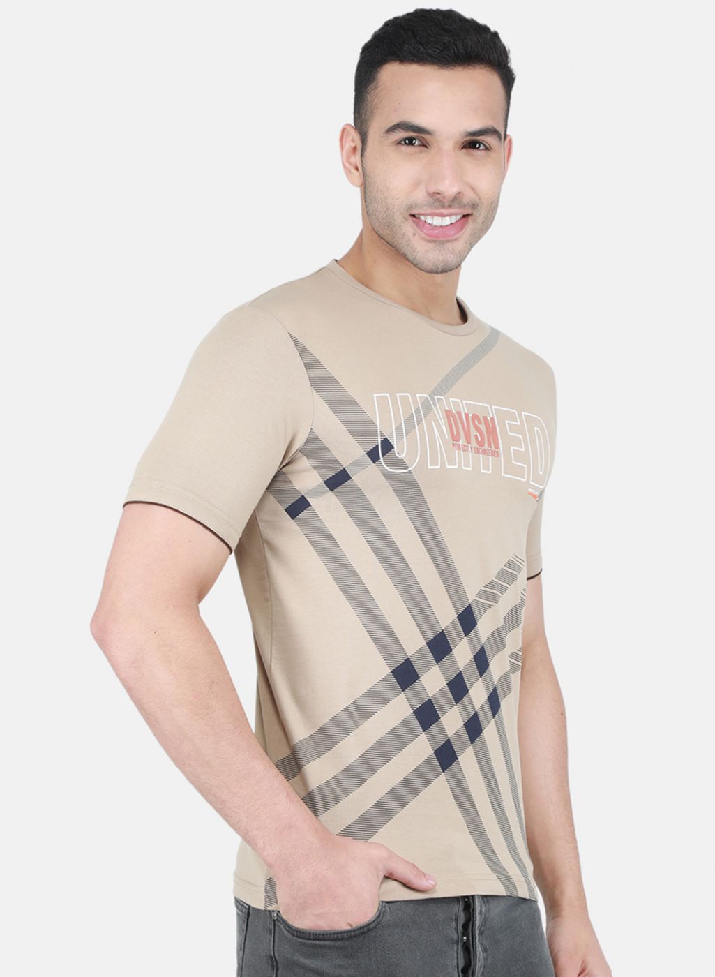 Men Beige Printed T-Shirt