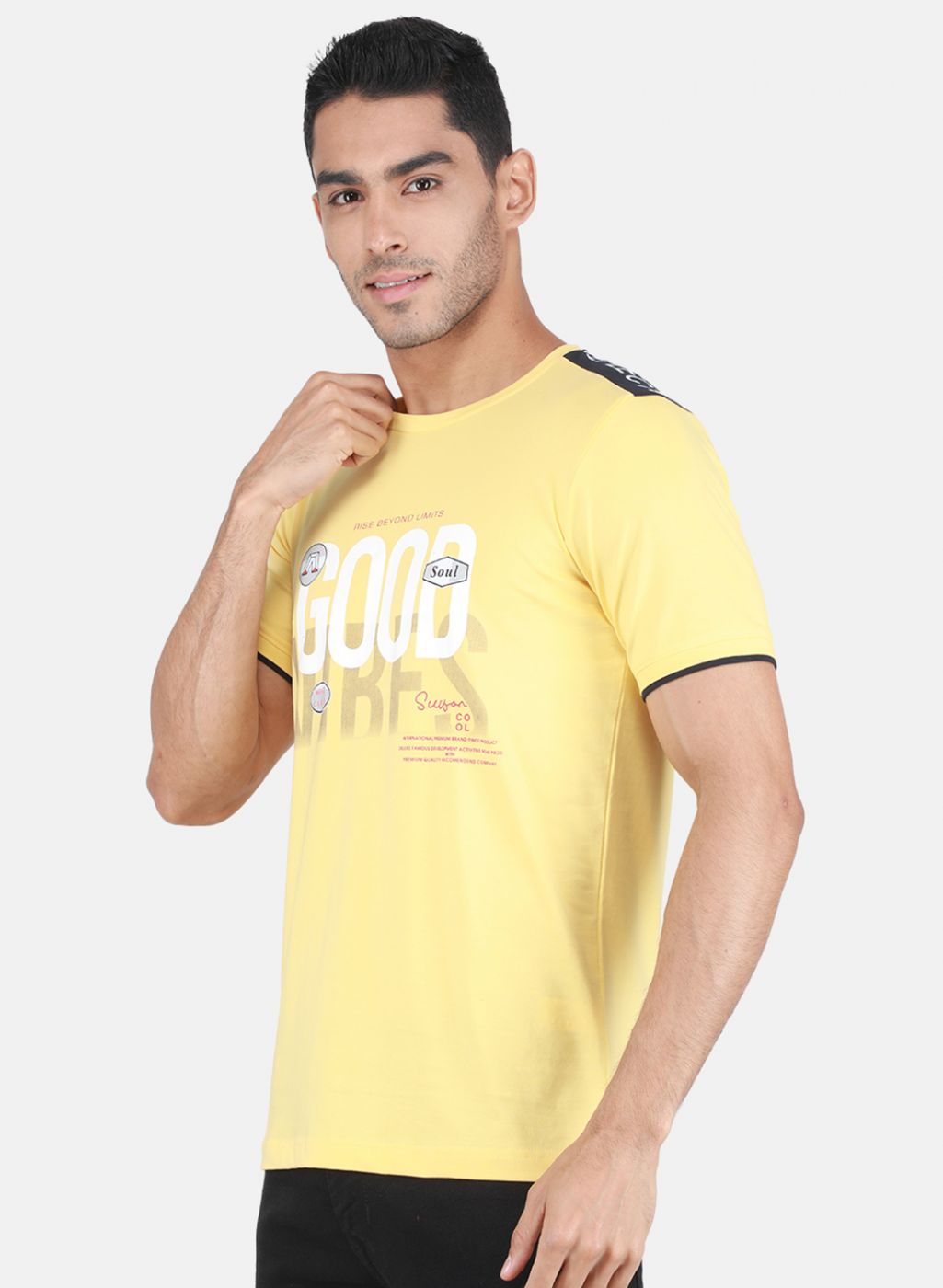 Men Yellow Printed T-Shirt