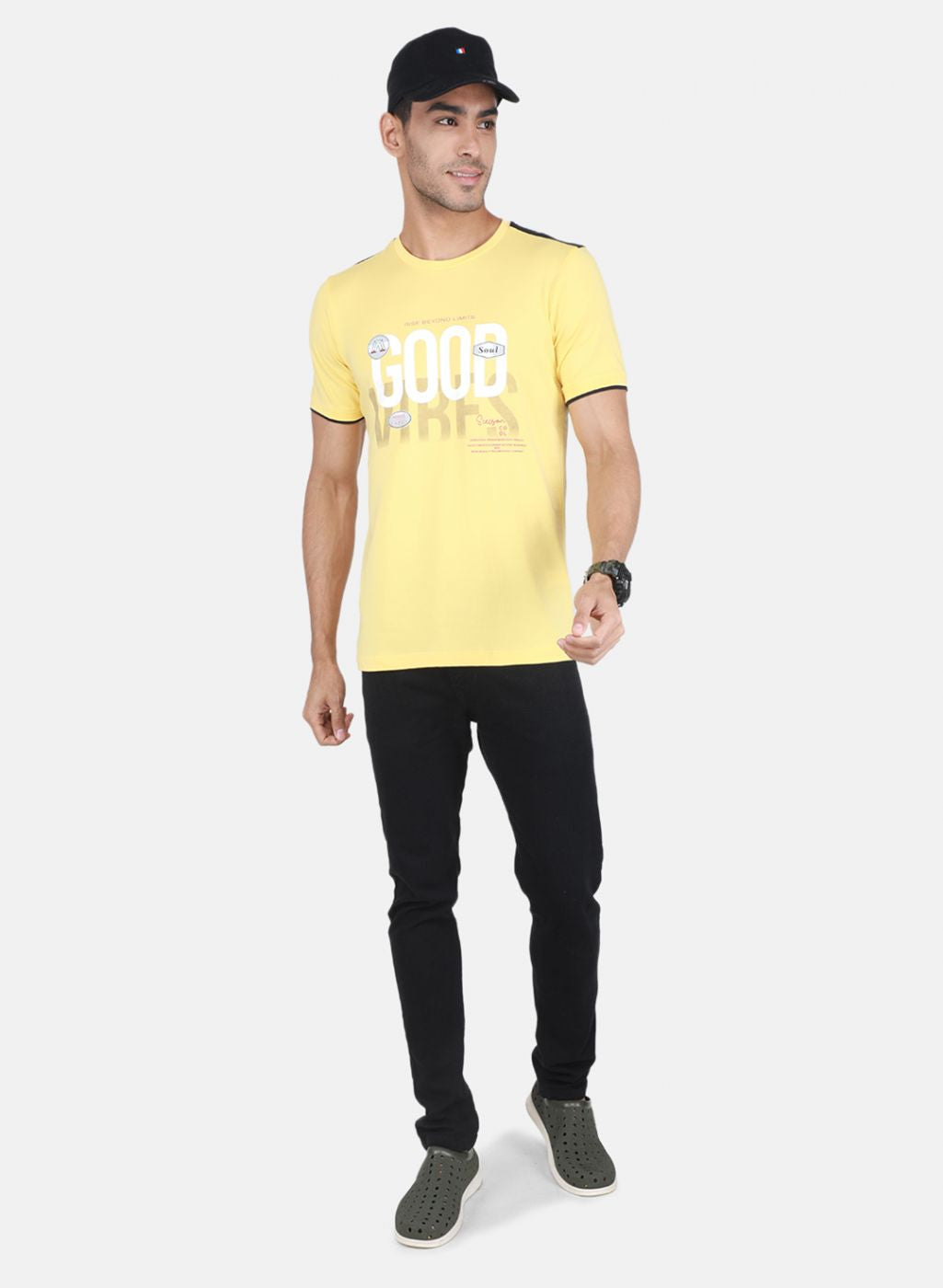 Men Yellow Printed T-Shirt