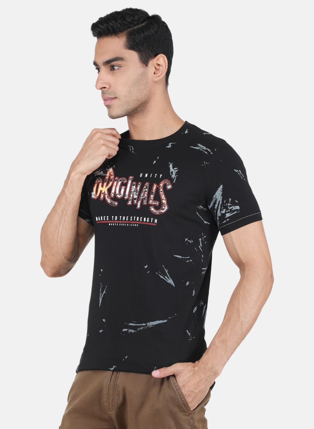 Men Black Printed T-Shirt