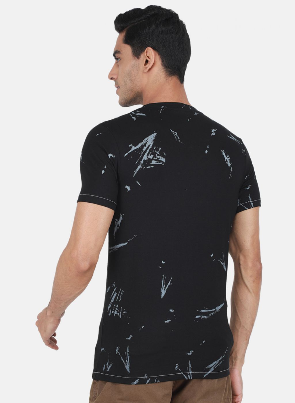 Men Black Printed T-Shirt