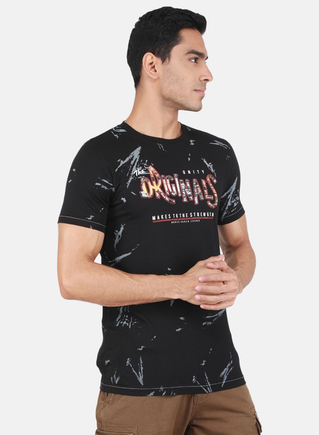 Men Black Printed T-Shirt