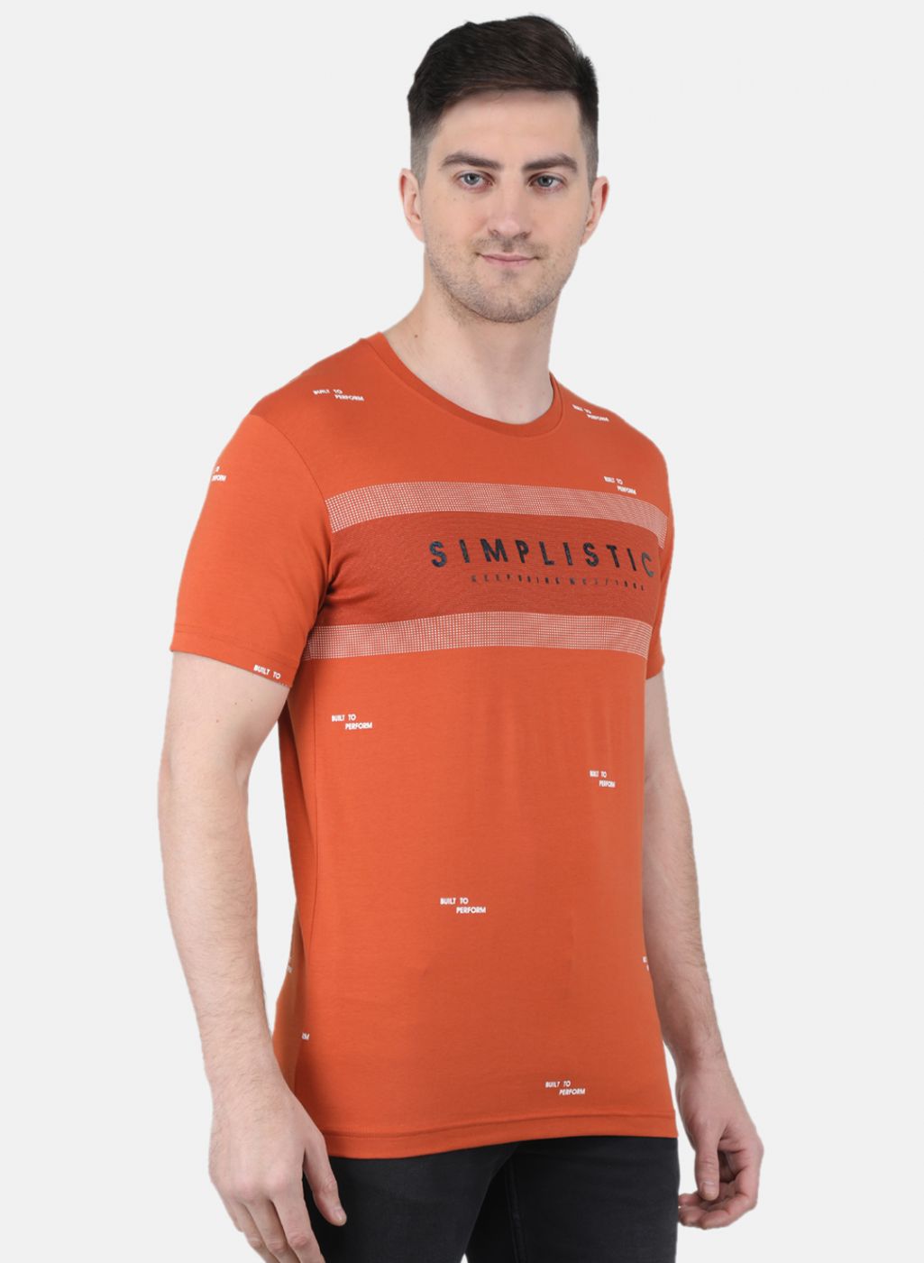 Men Orange Printed T-Shirt