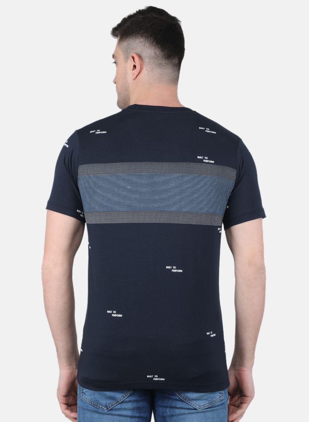 Men NAvy Blue Printed T-Shirt