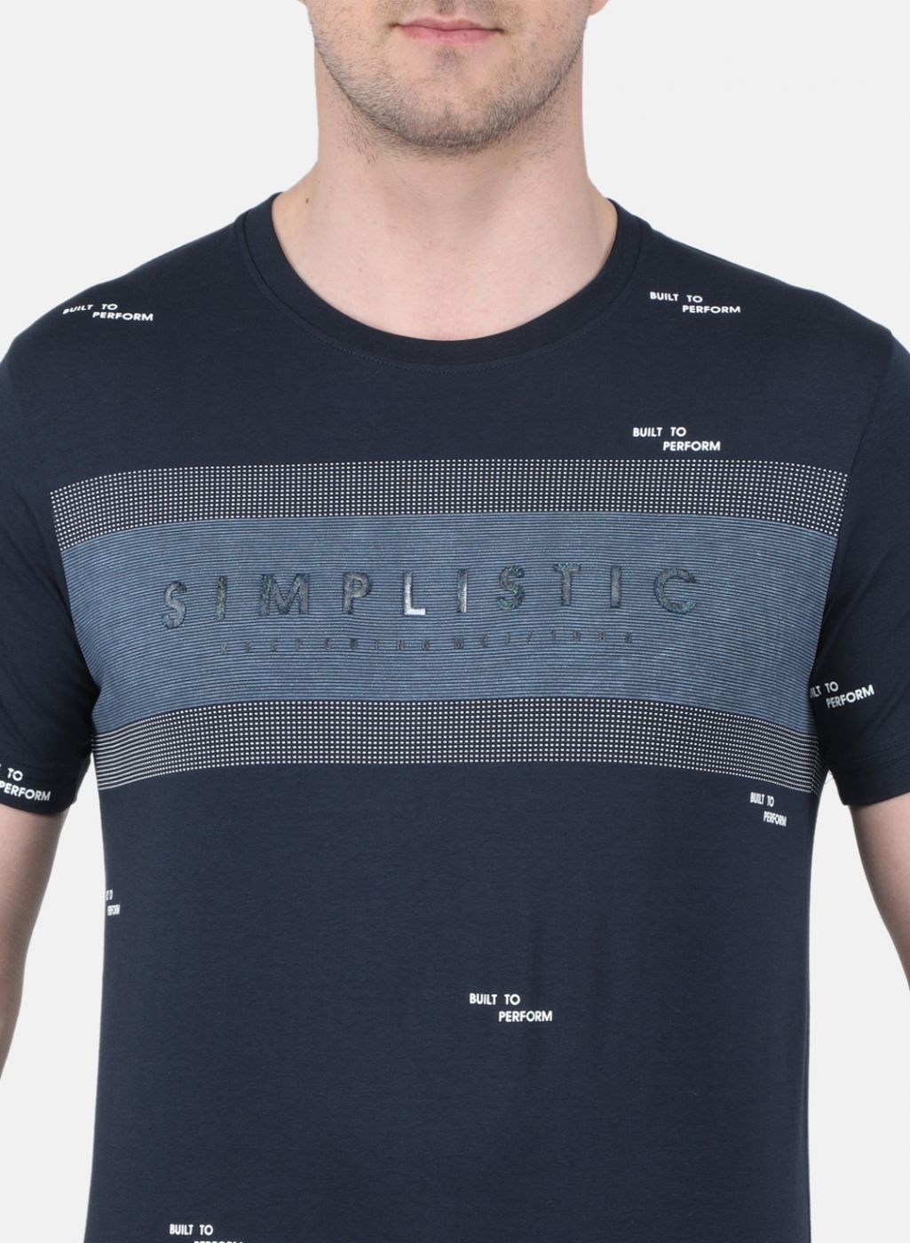 Men NAvy Blue Printed T-Shirt