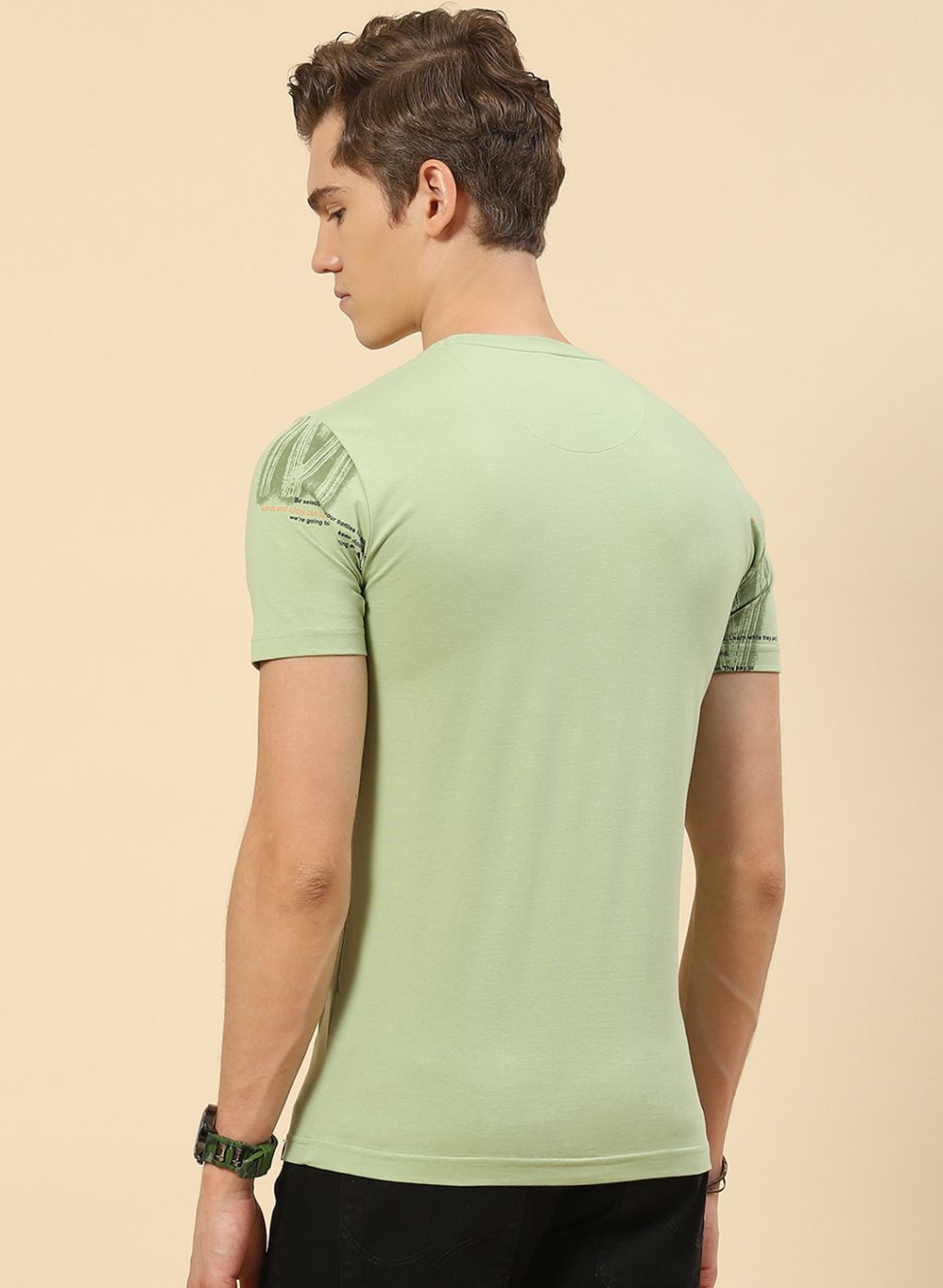 Men Green Printed T-Shirt