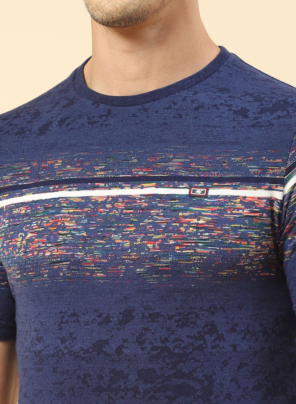 Men Blue Printed T-Shirt