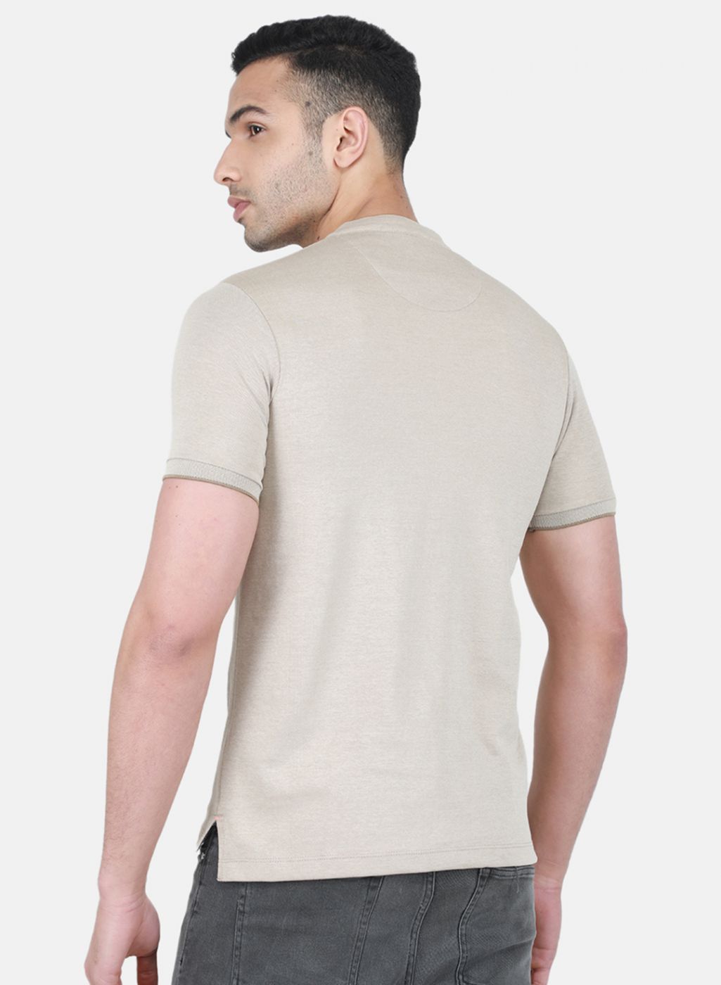 Men Khaki Printed T-Shirt