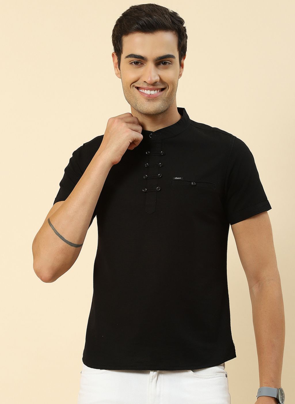 Men Black Printed T-Shirt