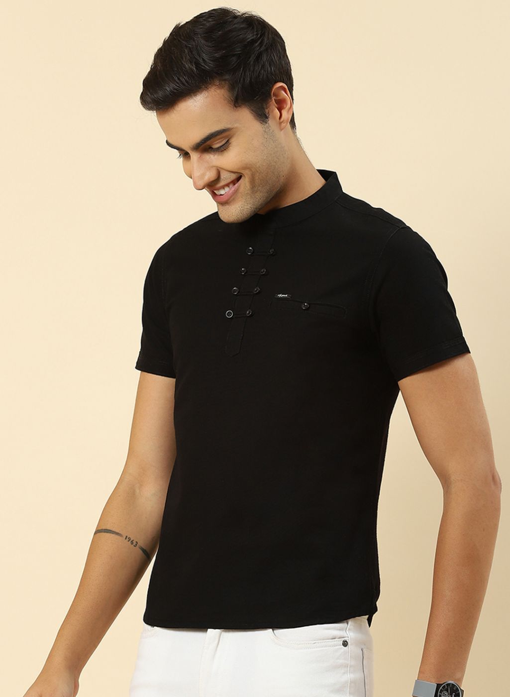 Men Black Printed T-Shirt