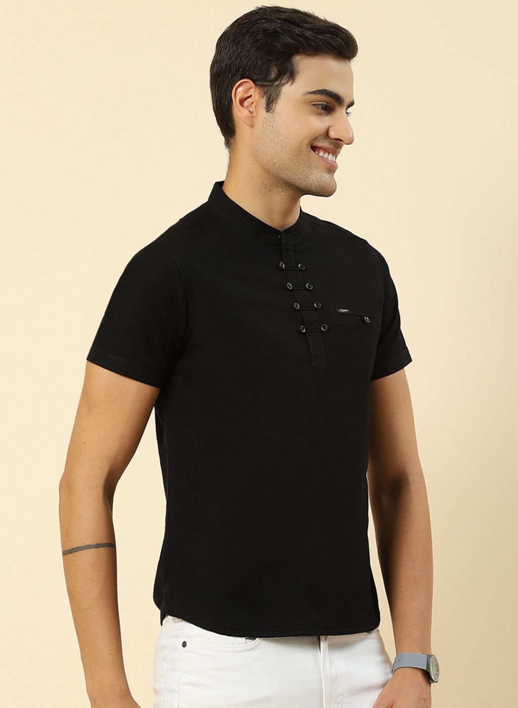 Men Black Printed T-Shirt