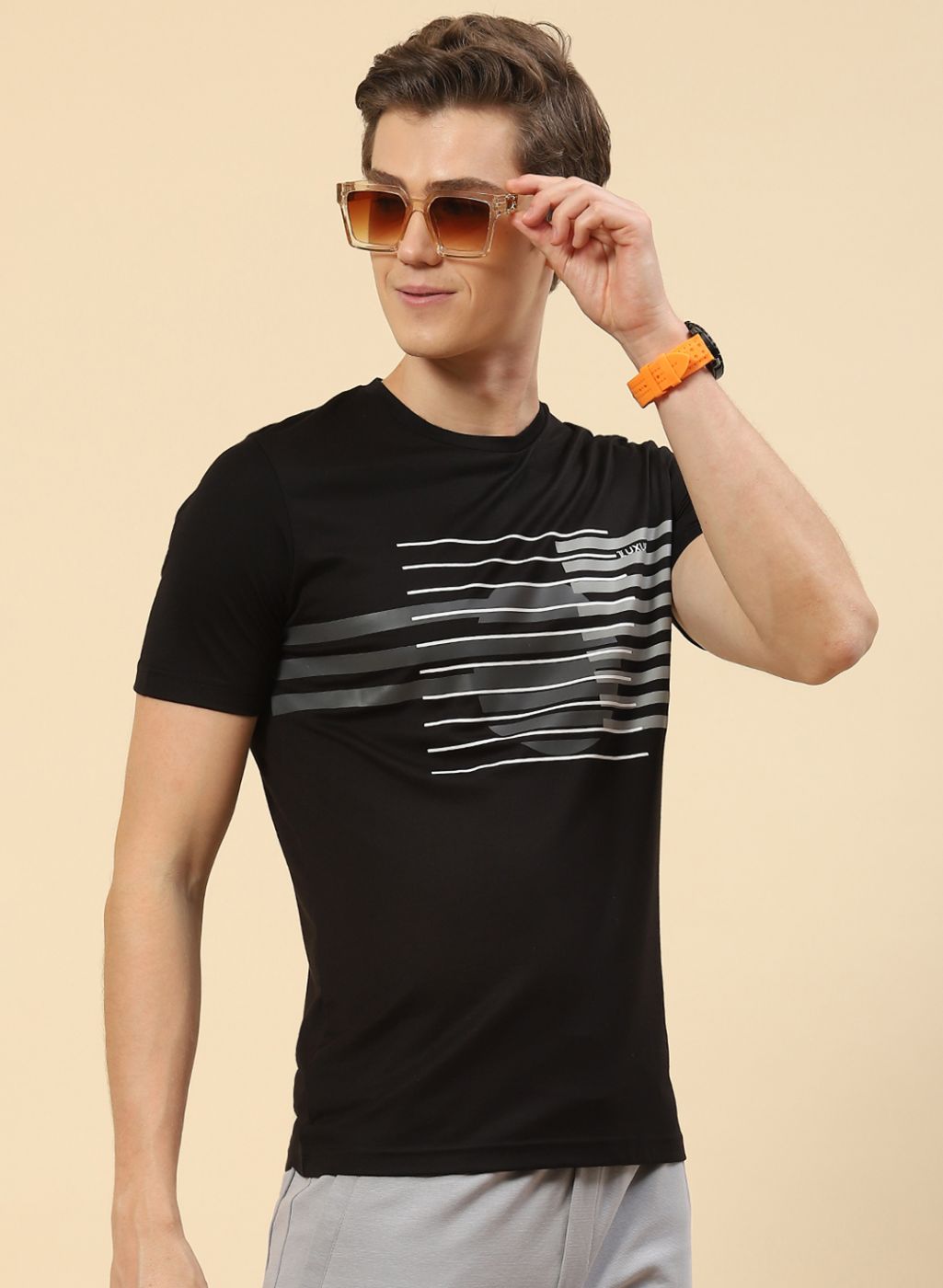 Men Black Printed T-Shirt