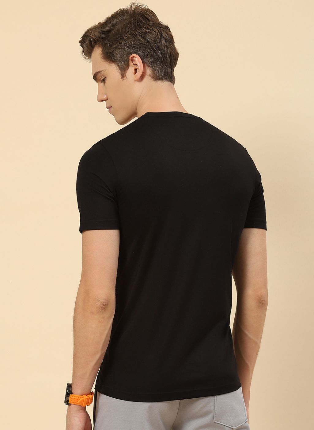 Men Black Printed T-Shirt