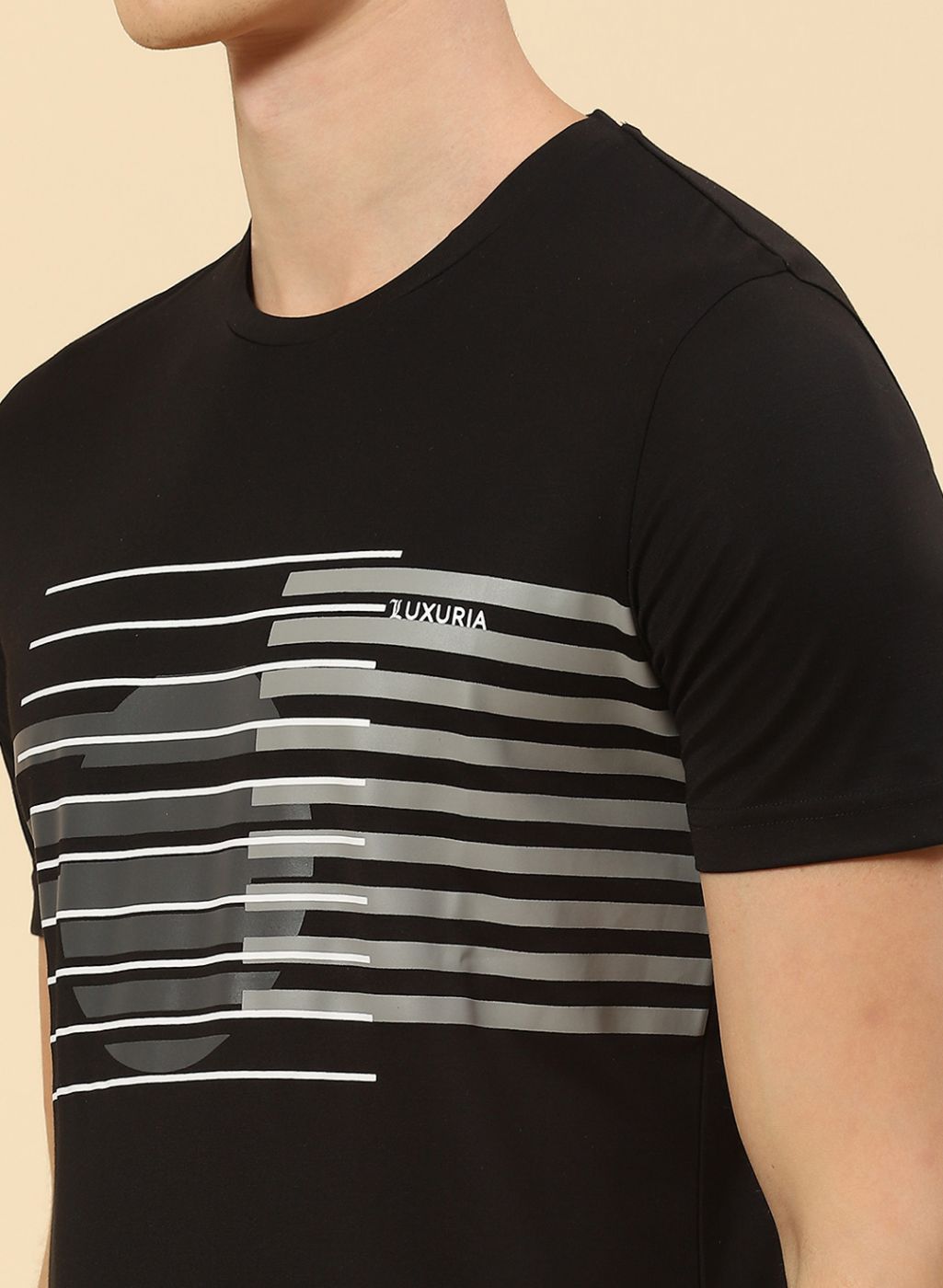 Men Black Printed T-Shirt