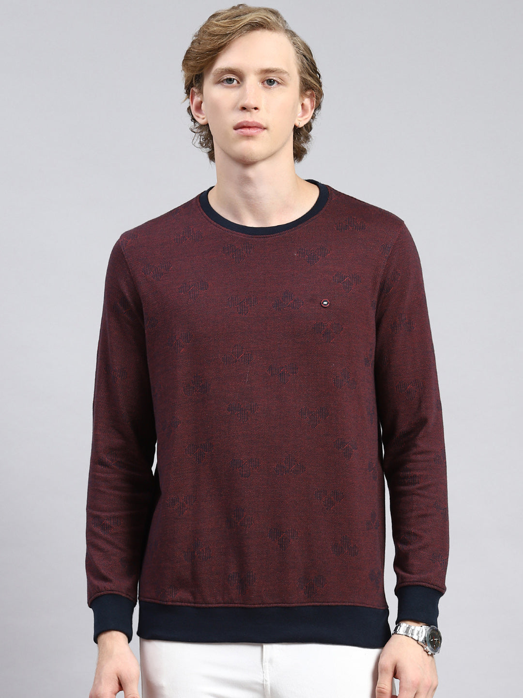 Men Maroon Stripe T-Shirt