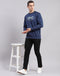 Men Blue Solid Round Neck Full Sleeve Sweatshirts