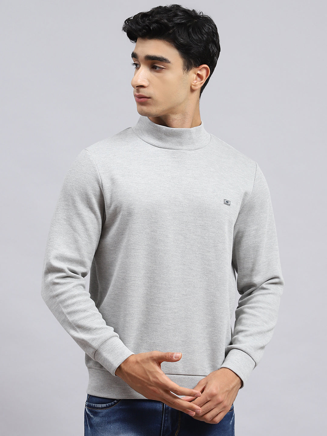 Men Grey Plain T-Shirt