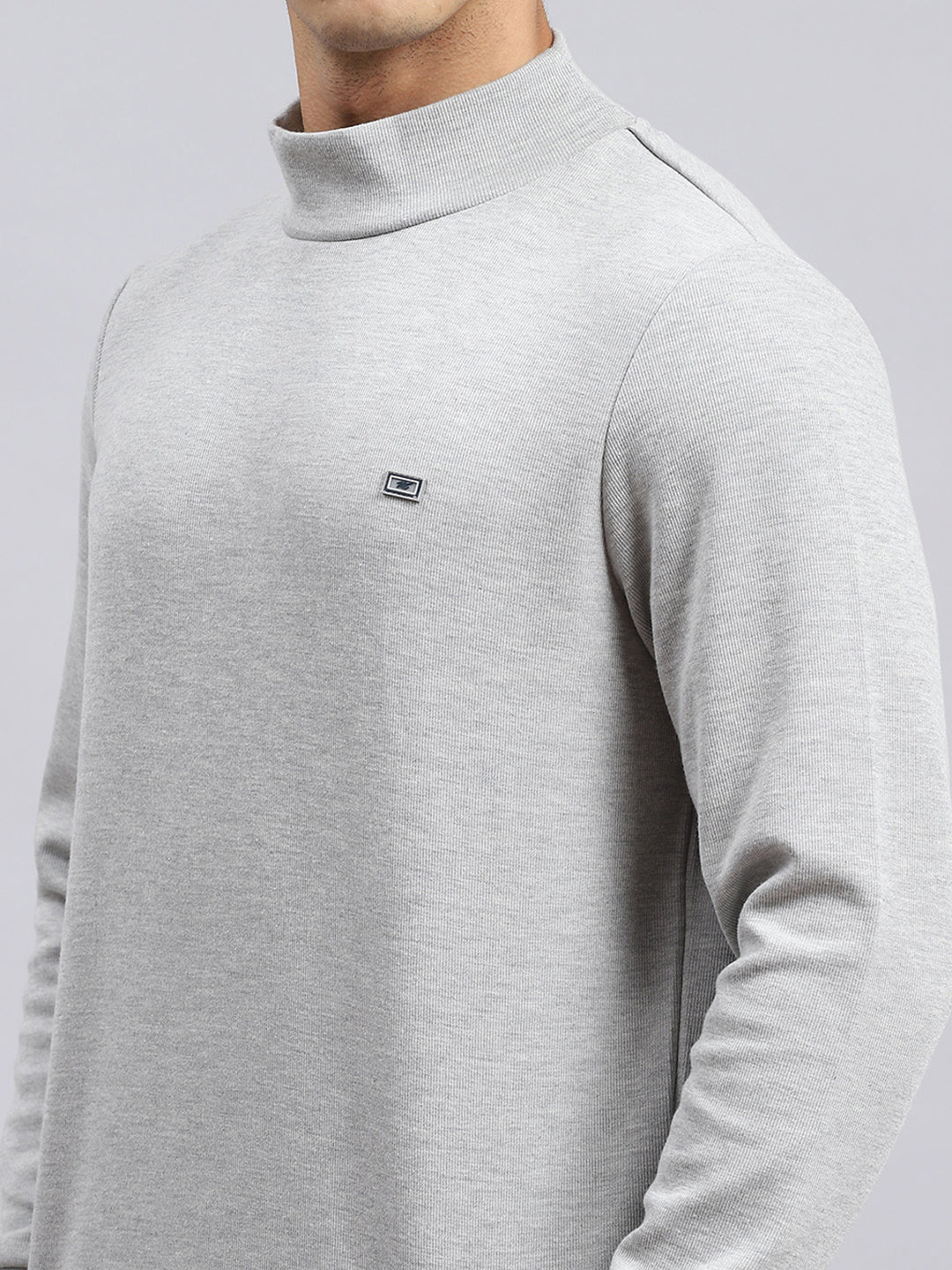 Men Grey Plain T-Shirt