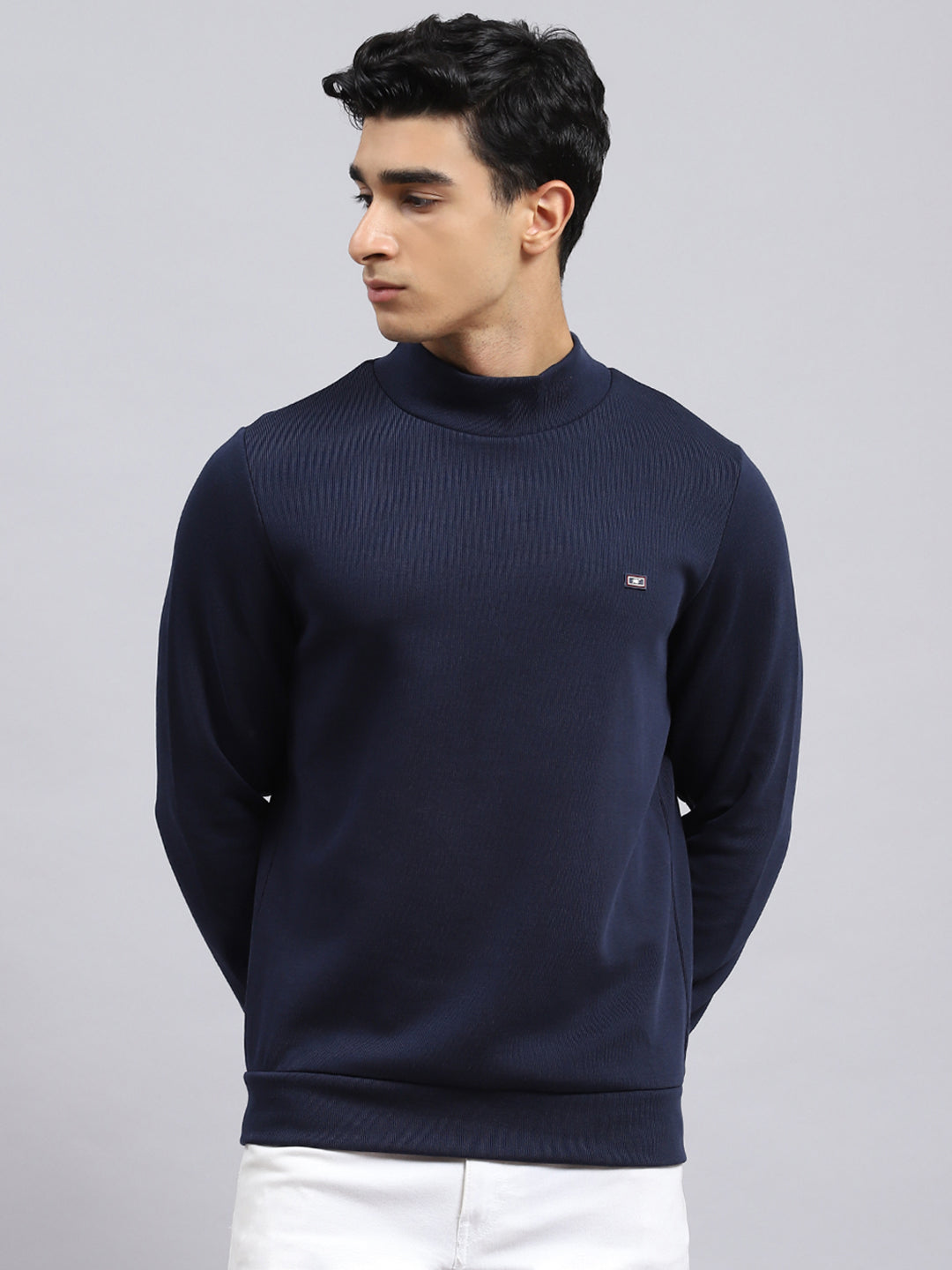 Men Blue Plain T-Shirt