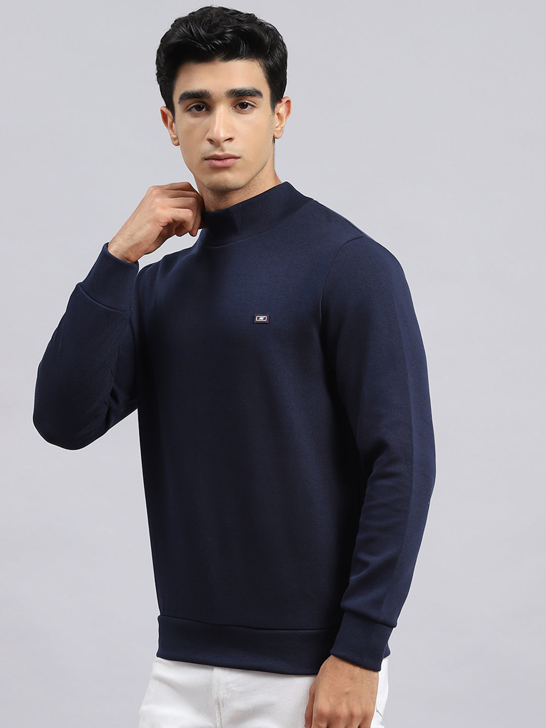 Men Blue Plain T-Shirt