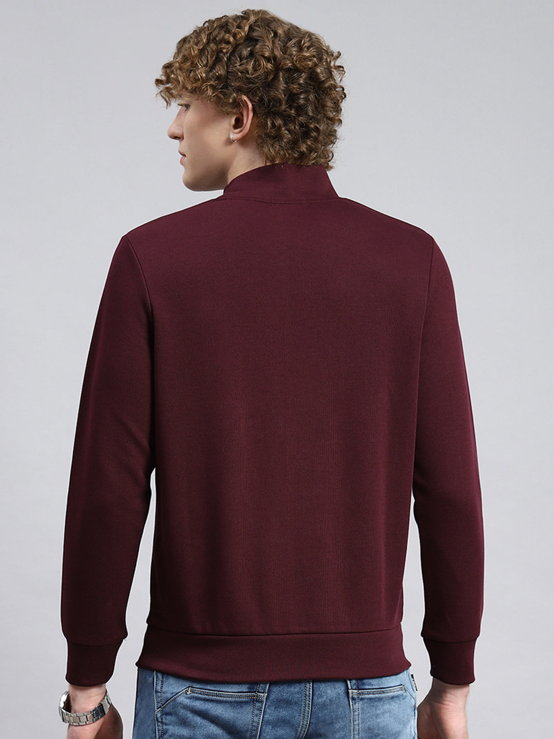 Men Maroon Plain T-Shirt