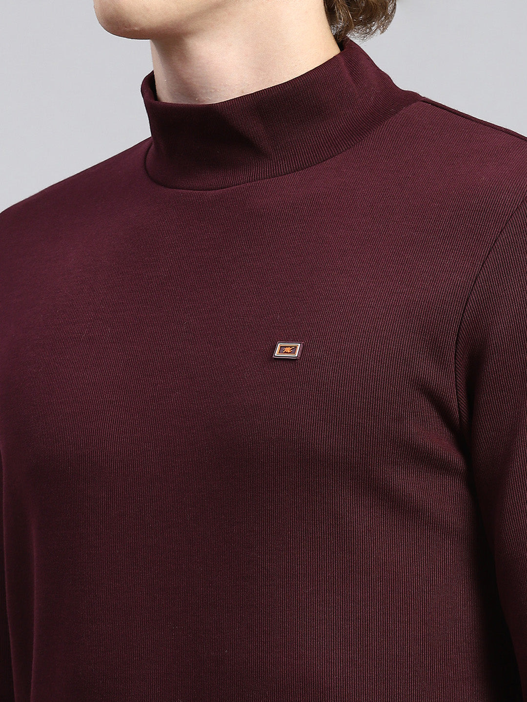 Men Maroon Plain T-Shirt