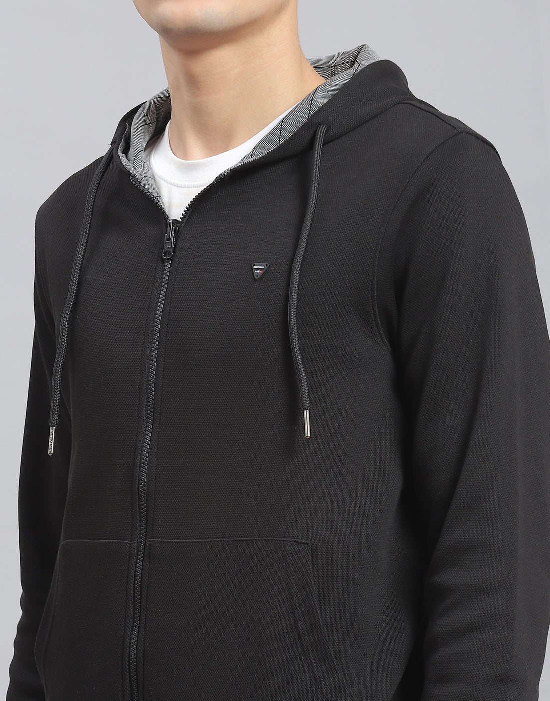 Men Black Solid Hooded Full Sleeve Reversible Sweatshirt