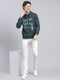 Men Green Printed Cotton Blend Sweatshirt