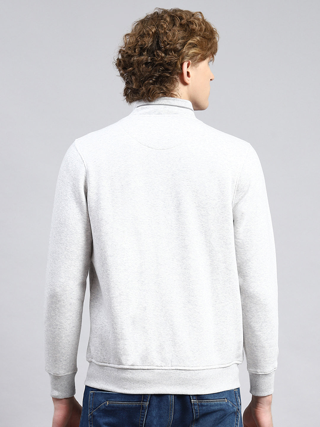 Men Beige Plain Sweatshirt