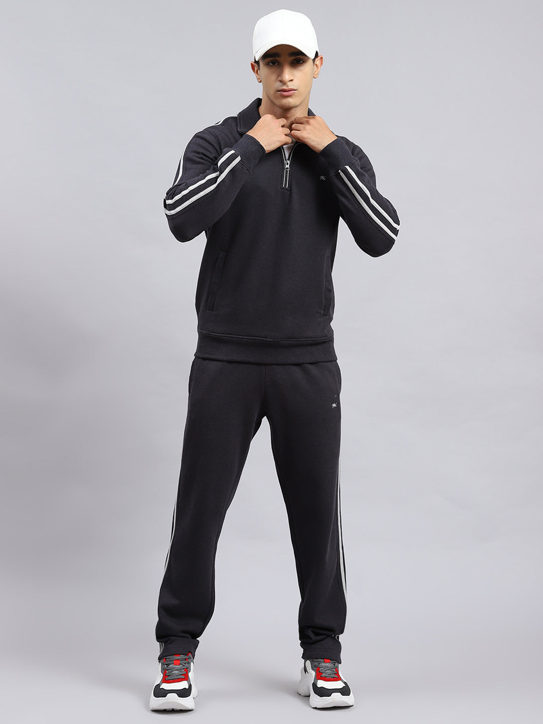 Men Grey Plain Tracksuit