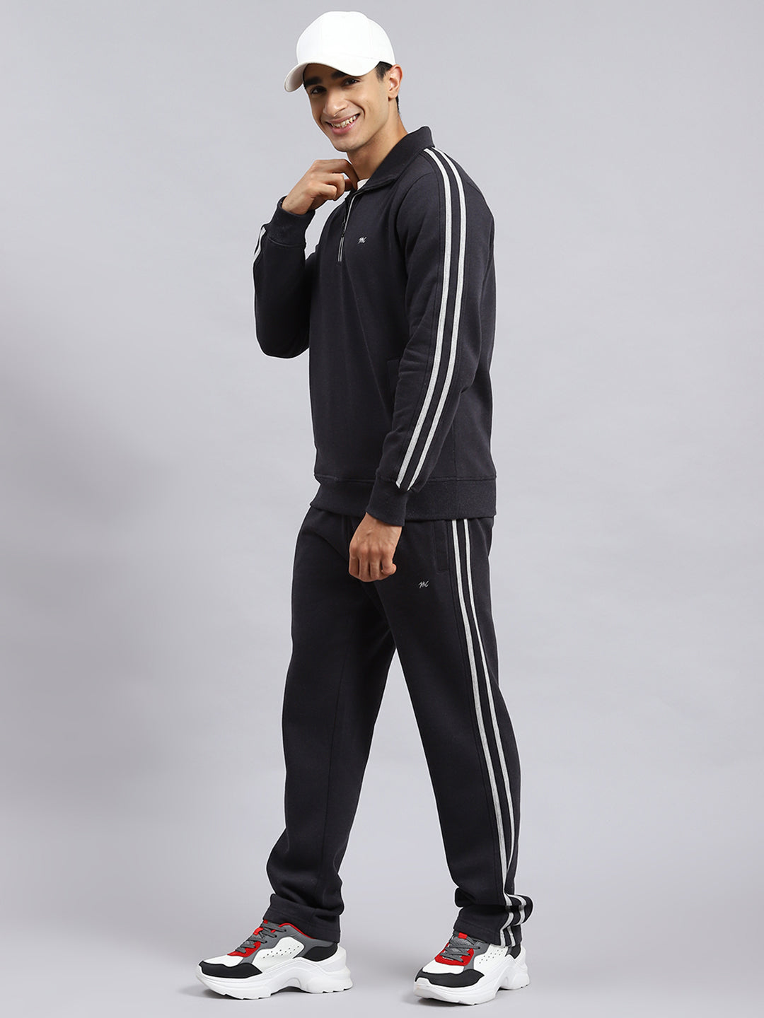 Men Grey Plain Tracksuit