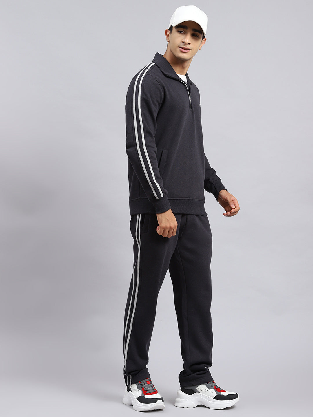 Men Grey Plain Tracksuit