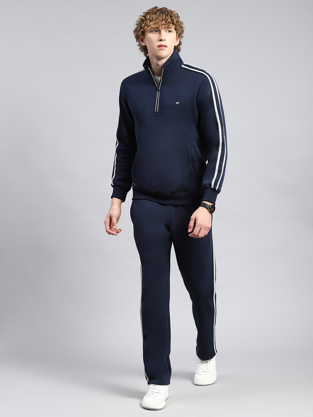 Men Blue Plain Tracksuit