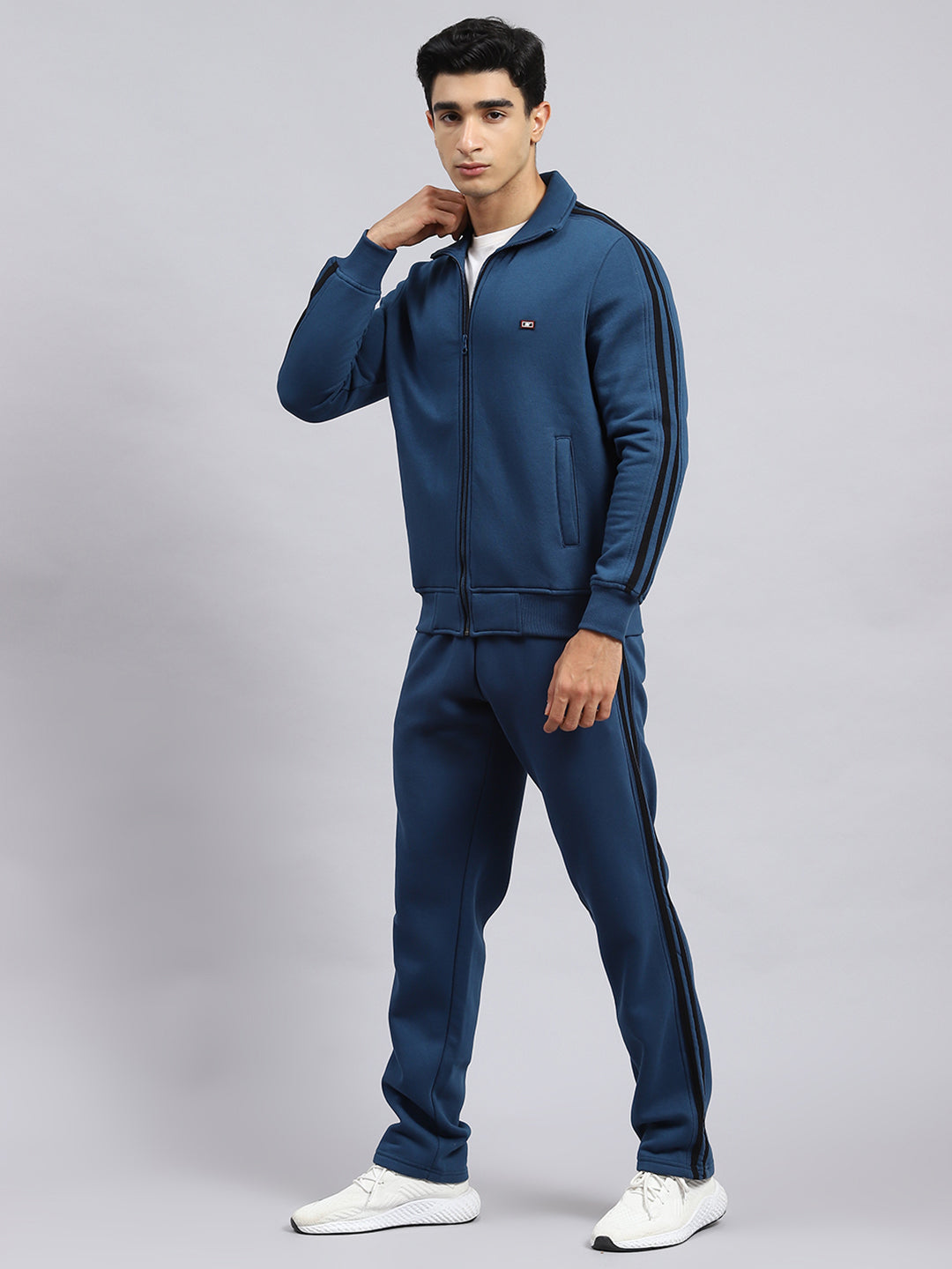 Men Blue Plain Tracksuit