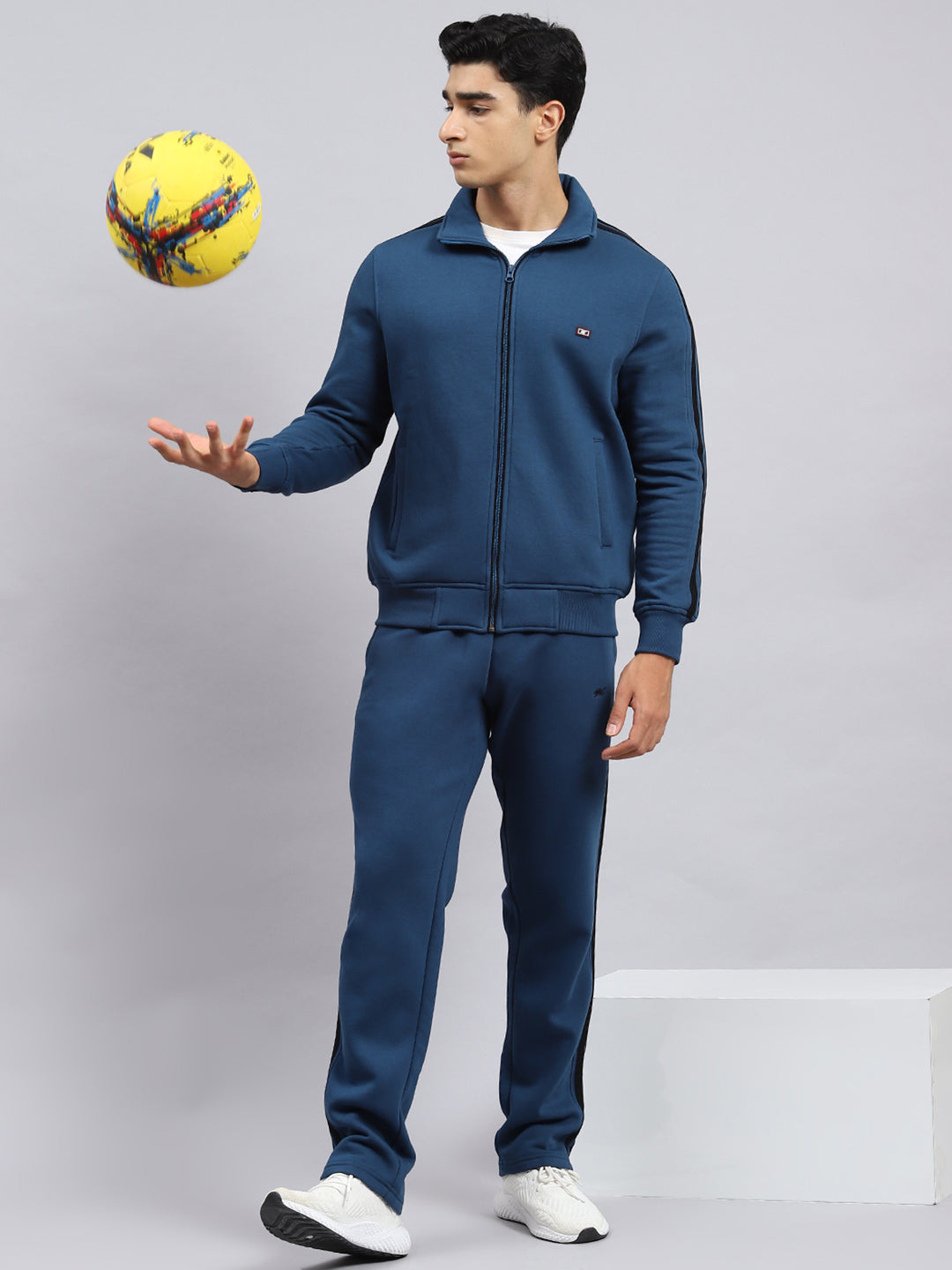 Men Blue Plain Tracksuit