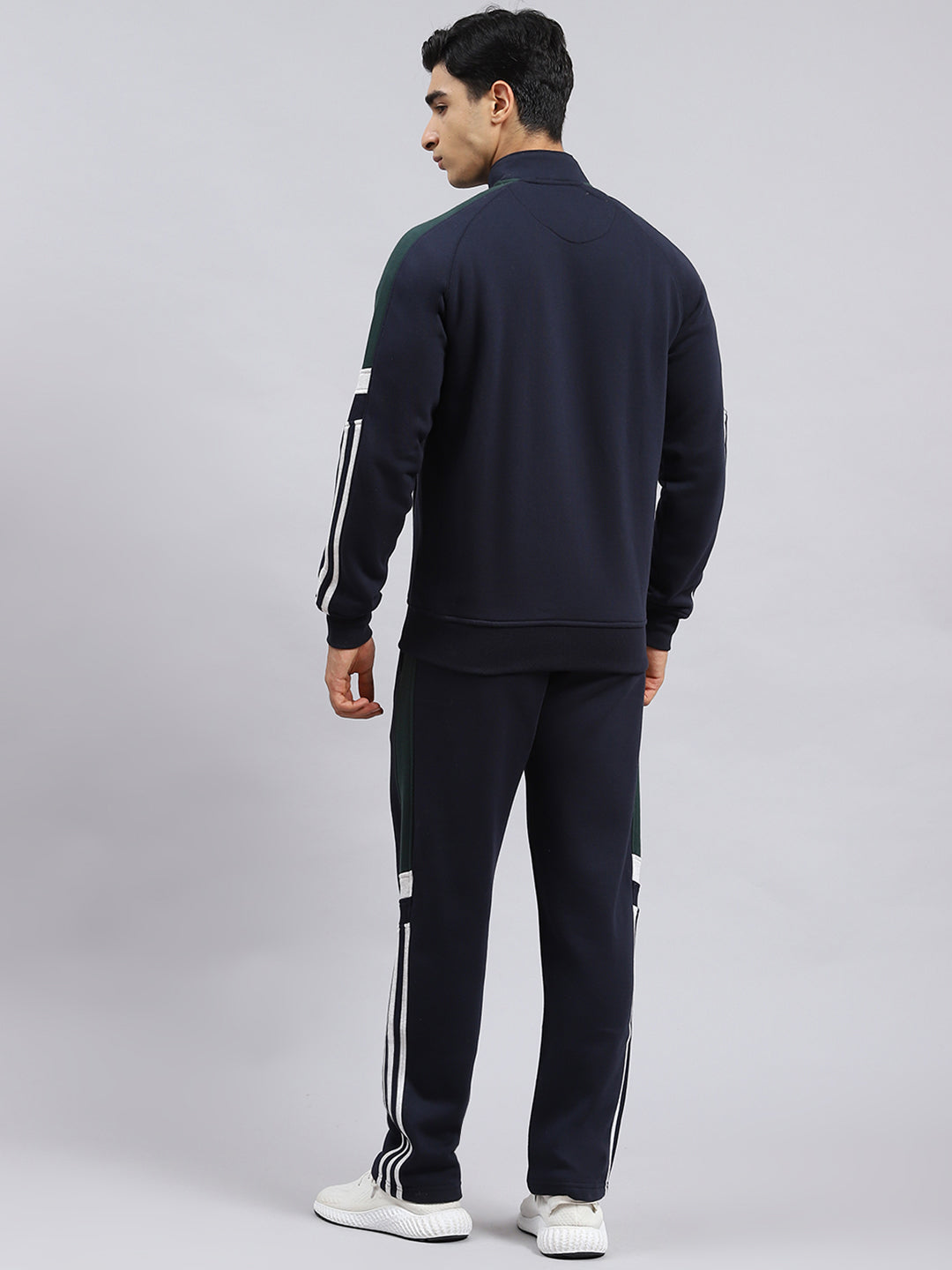 Men Navy Blue Plain Tracksuit