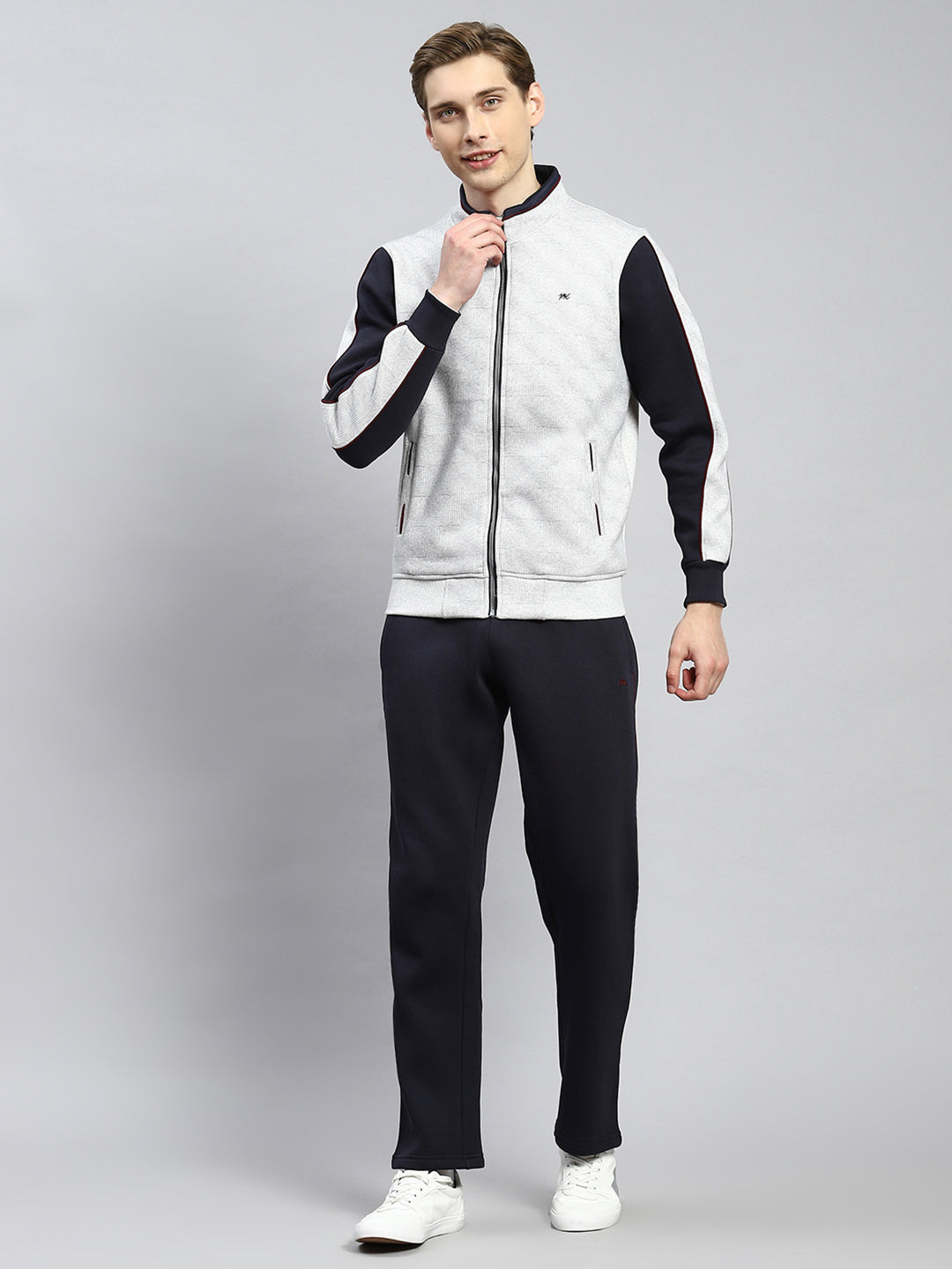 Men Grey Plain Tracksuit