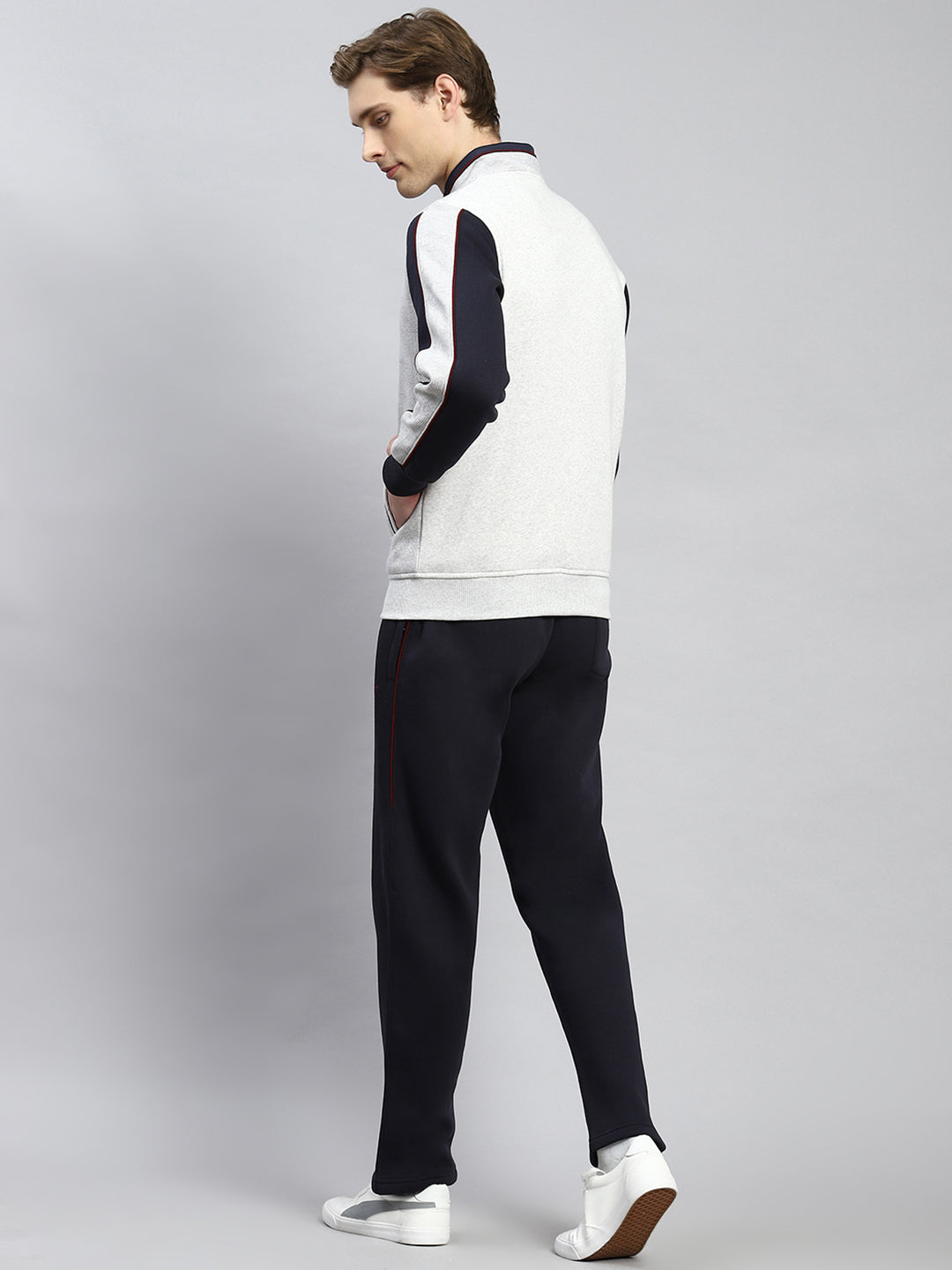 Men Grey Plain Tracksuit