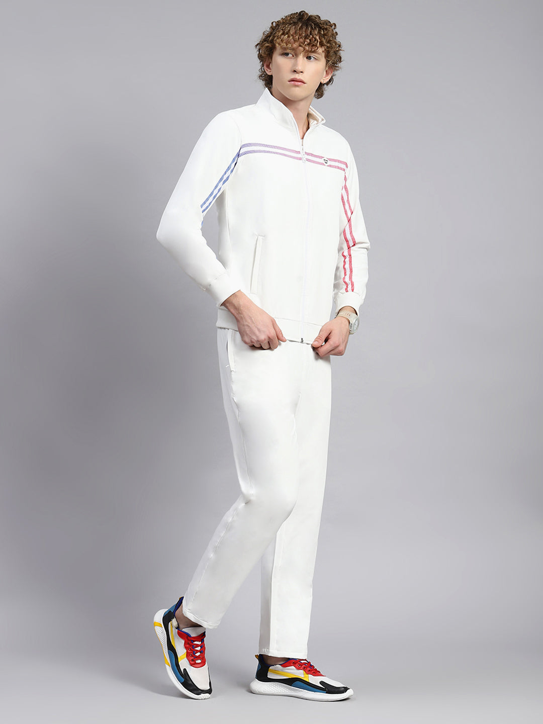 All white hot sale mens tracksuit