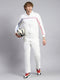 Men White Plain Tracksuit