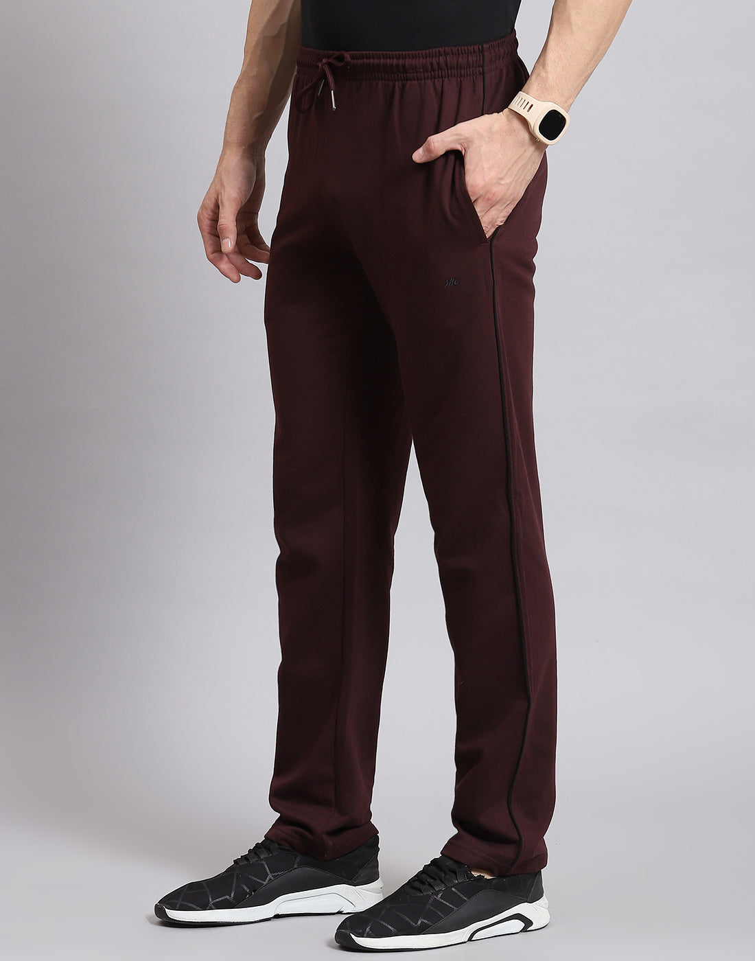 Men Maroon Solid Regular Fit Winter Lower