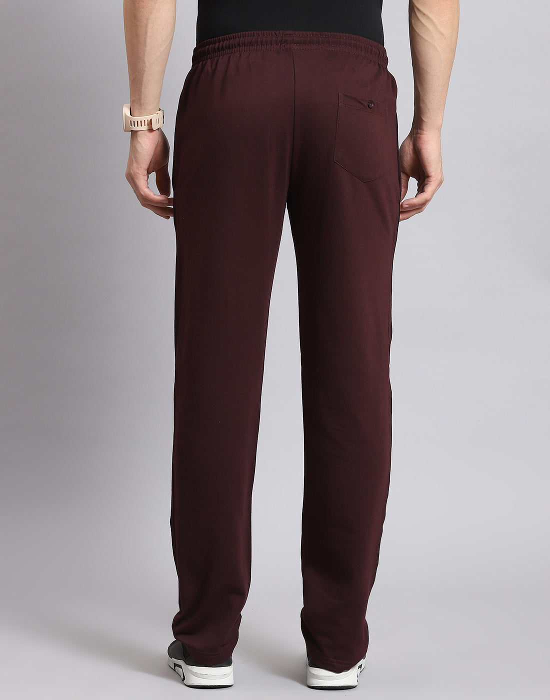 Men Maroon Solid Regular Fit Winter Lower