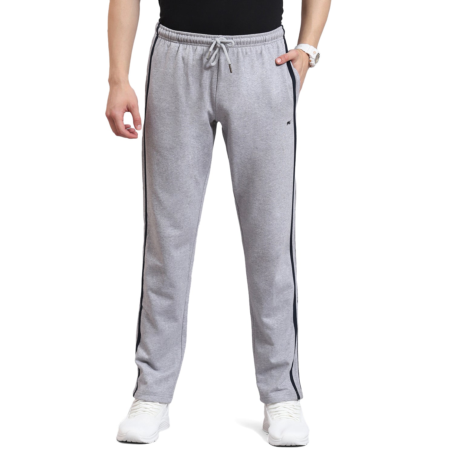 Men Grey Solid Regular Fit Winter Lower