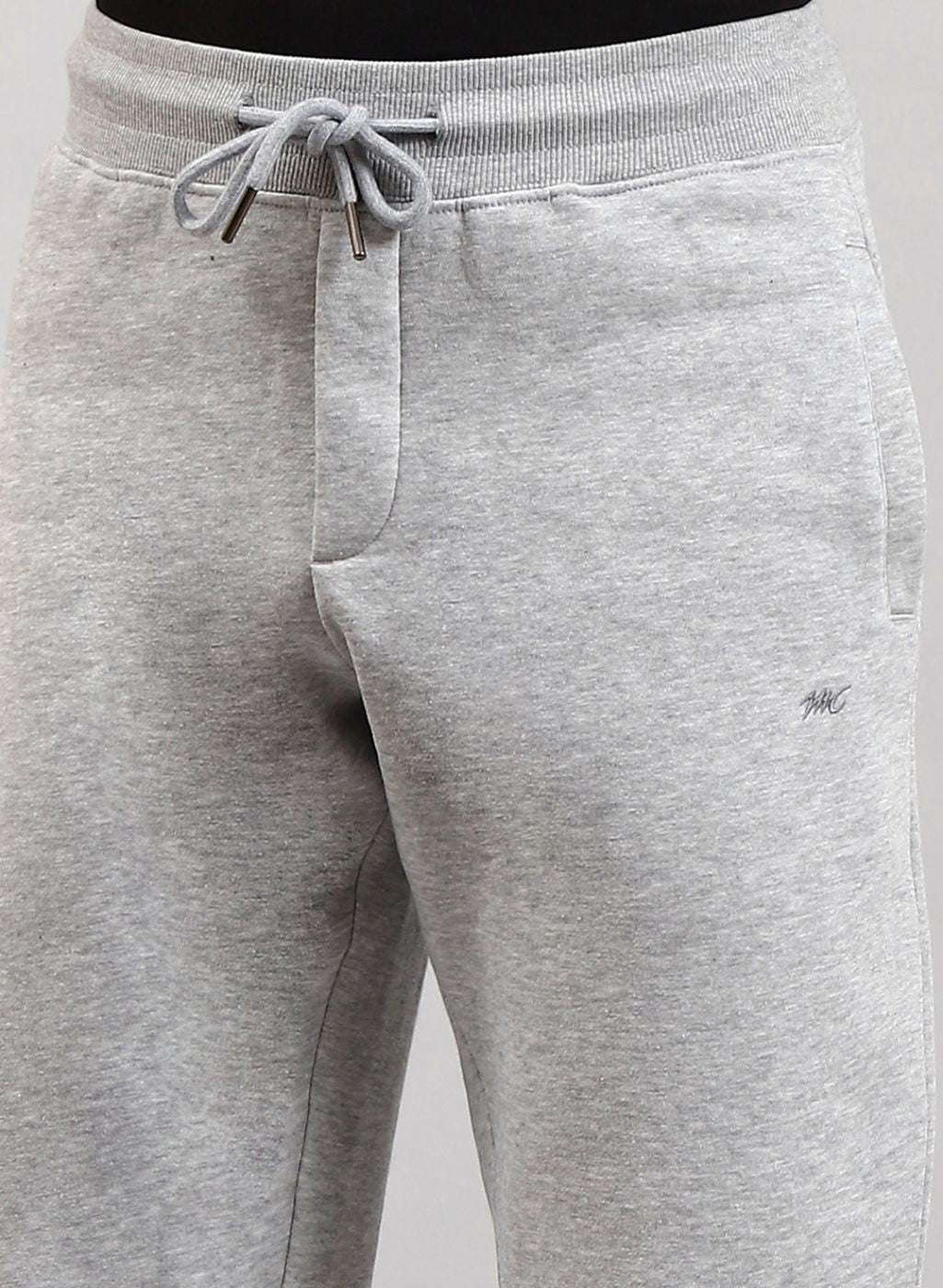 Men Grey Solid Cotton Blend Winter Lower