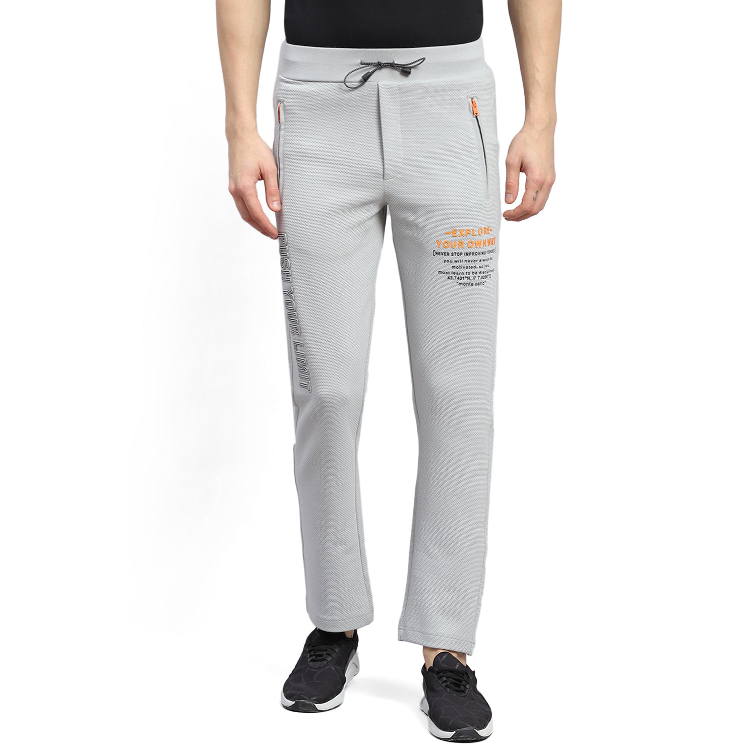 Men Grey Printed Regular Fit Winter Lower