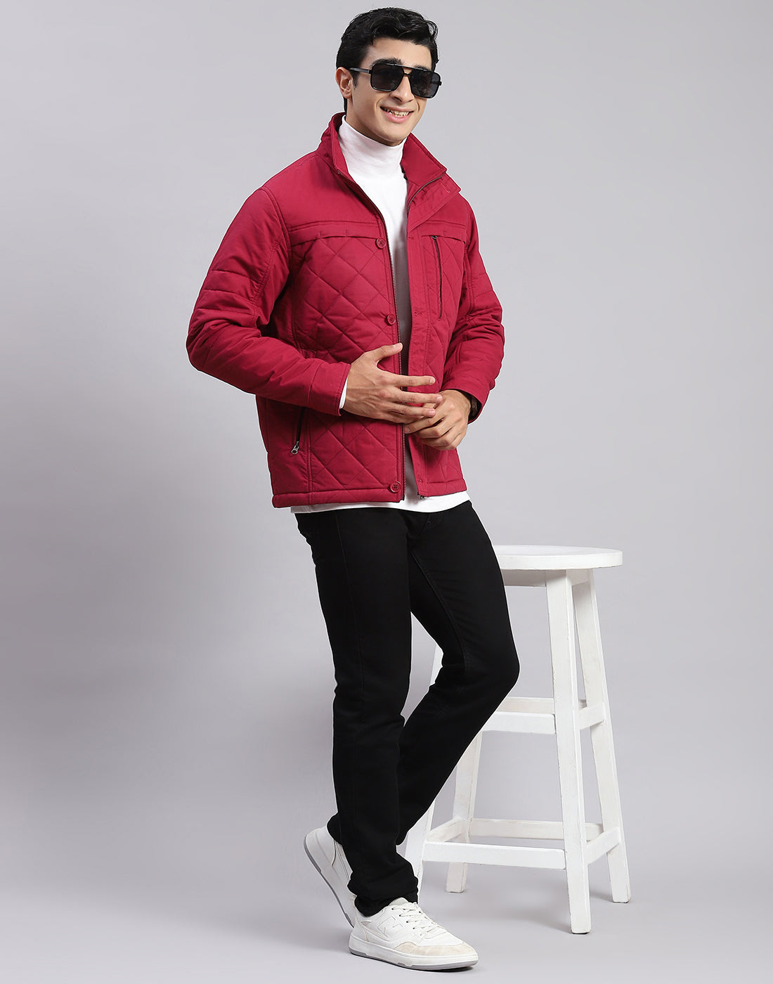 Shearling Single Breasted Jacket | Winter jacket men, Stand collar jackets,  Mens fashion coat