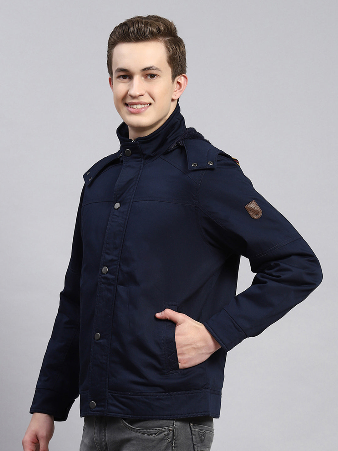 Men Denim Plain Jacket