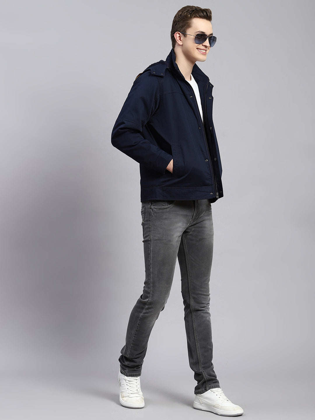 Men Denim Plain Jacket